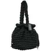 Wholesale - BLACK QUILTED DRAWSTING HANDBAG C/P 12